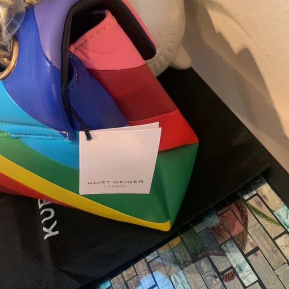 Kurt Geiger Rainbow Shop Kensington Leather Crossbody Bag - Picture 16 of 16